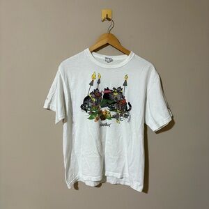 Men’s Medium Crazy Shirts Hawaii White B. Kliban Hawaii Luau T-shirt